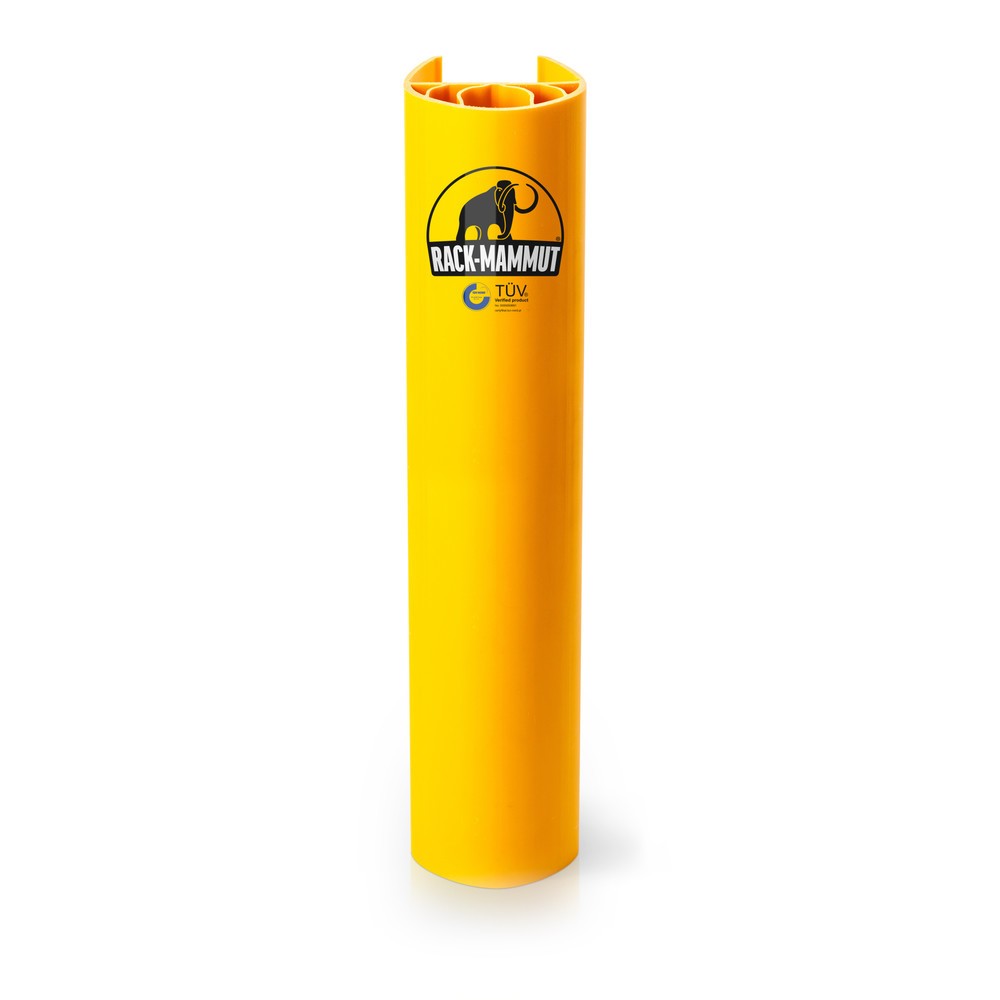 Obraz produktu: A.M.P.E.R.E. Zabezpieczenie przed kolizją do regałów Rack Mammut®, wykonane z tworzywa sztucznego, model S, wymiary wewnętrzne wys. x szer. 600 x 70–89 mm