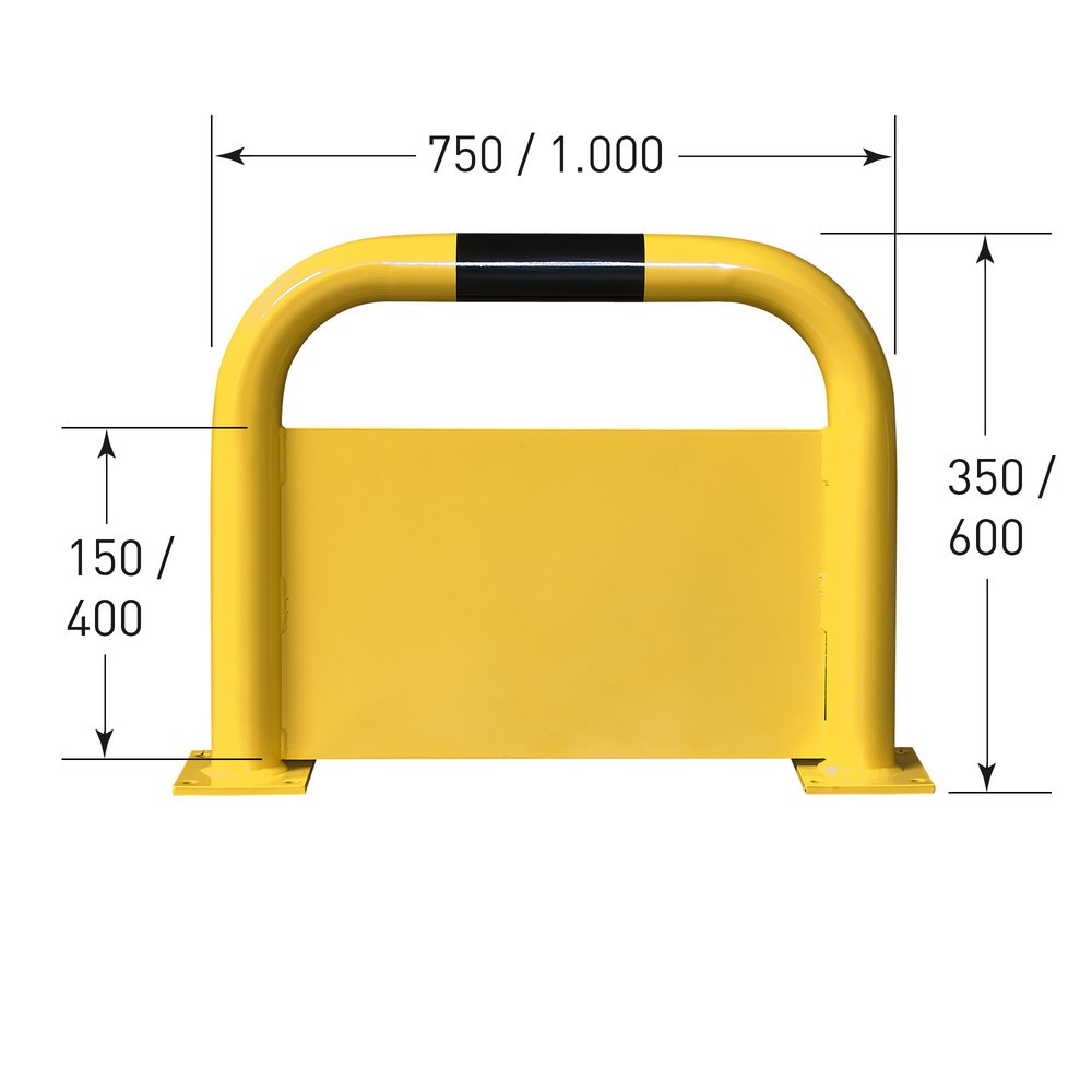Zdjęcie produktu nr 2: Kabłąk przeciwuderzeniowy z ochroną przeciwwjazdową, wys. x szer. 600 x 750 mm