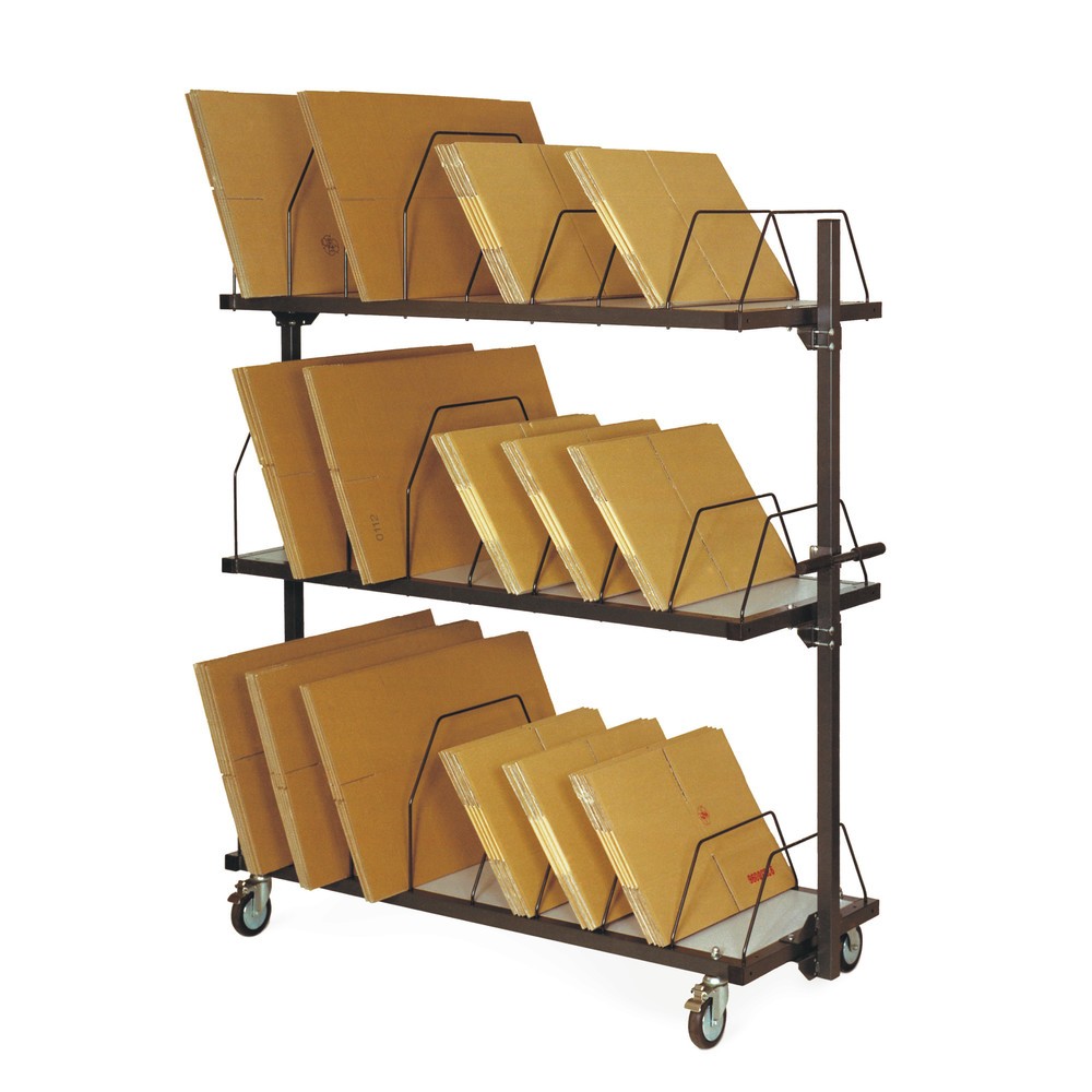 Obraz produktu: Magazynek kartonów z pałąkiem do pchania, 2 poziomy, wys. x szer. x głęb. 1260 x 1 600 x 600 mm