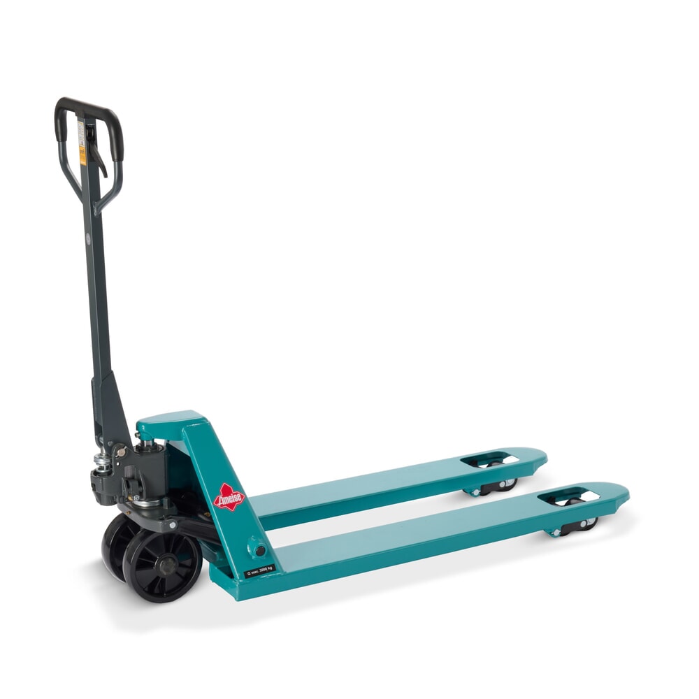 Obraz produktu: Ręczny wózek paletowy Ameise® PTM 3.0, udźwig 3000 kg, długość wideł 1150 mm, poliuretan, podwójne rolki