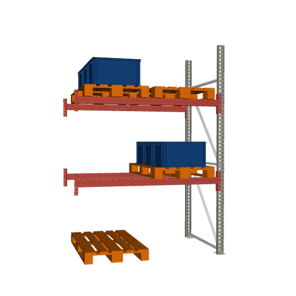 Obraz produktu: Regał paletowy META MULTIPAL, moduł dodatkowy, obciążenie półki 2210 kg, 6 miejsc paletowych, wysokość 2,7 m