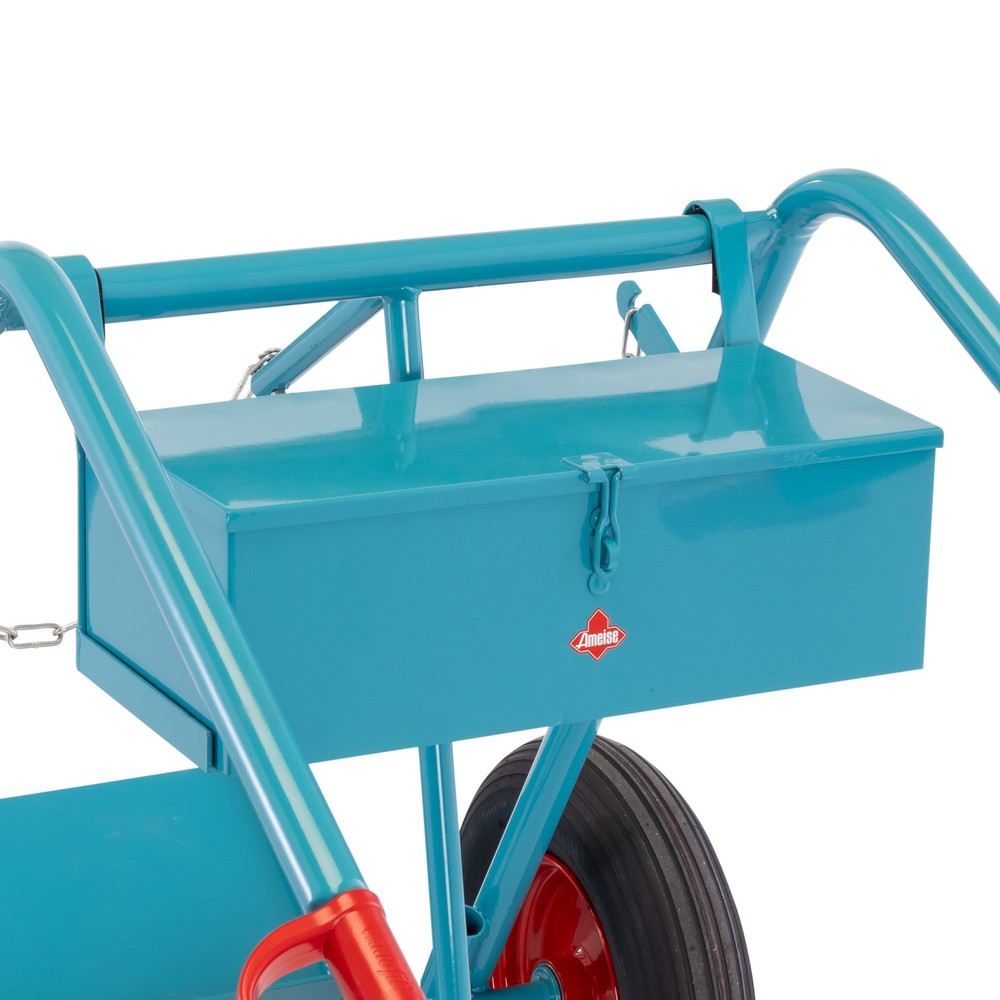 Obraz produktu: Skrzynka narzędziowa do wózka na 2 butle stalowe Ameise®, pusta, zamykana pokrywa, wys. x szer. x gł. 155 x 460 x 210 mm