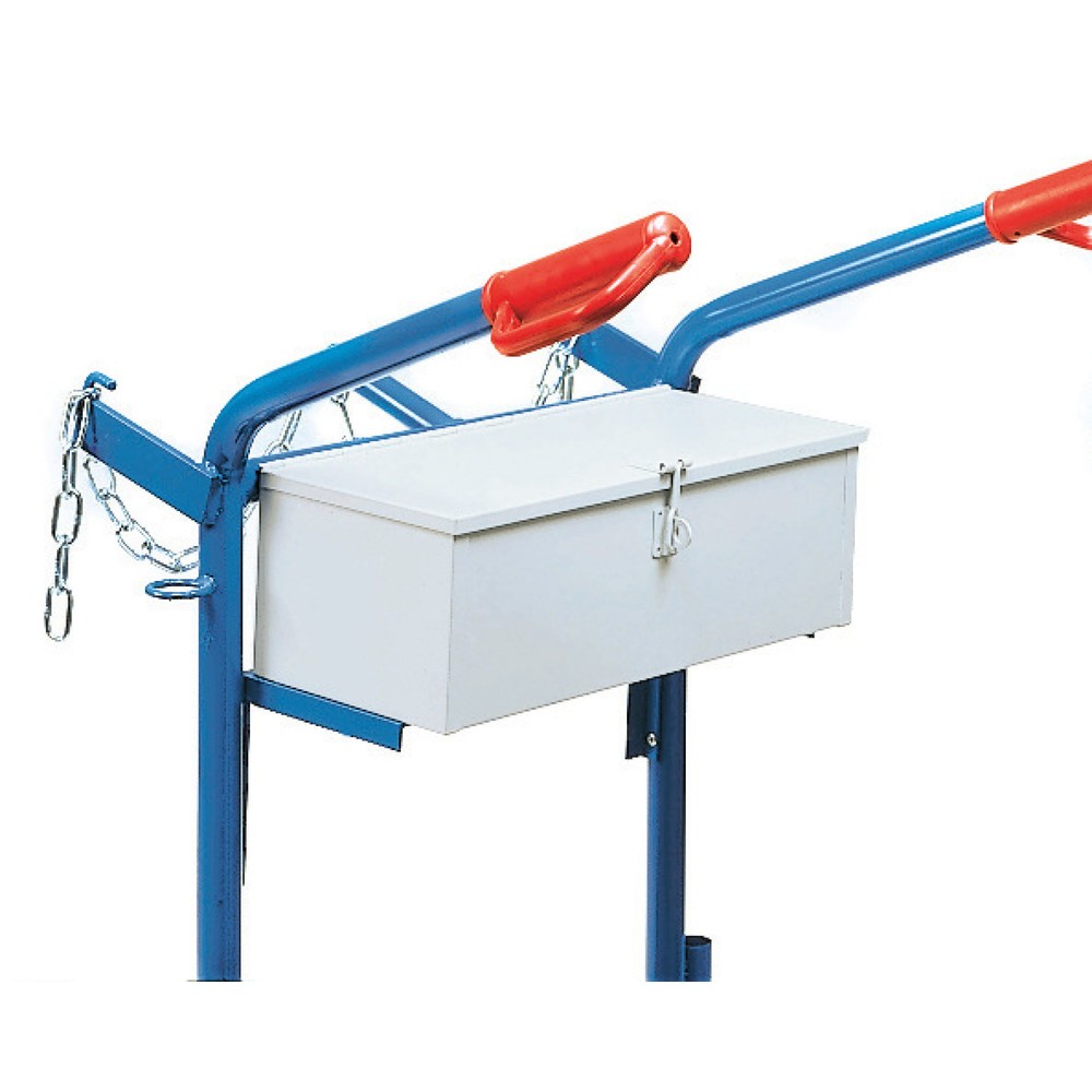 Obraz produktu: Skrzynka narzędziowa do wózka na butle stalowe fetra®, do 2 x butla stalowa, wys. x szer. x gł. 150 x 450 x 200 mm