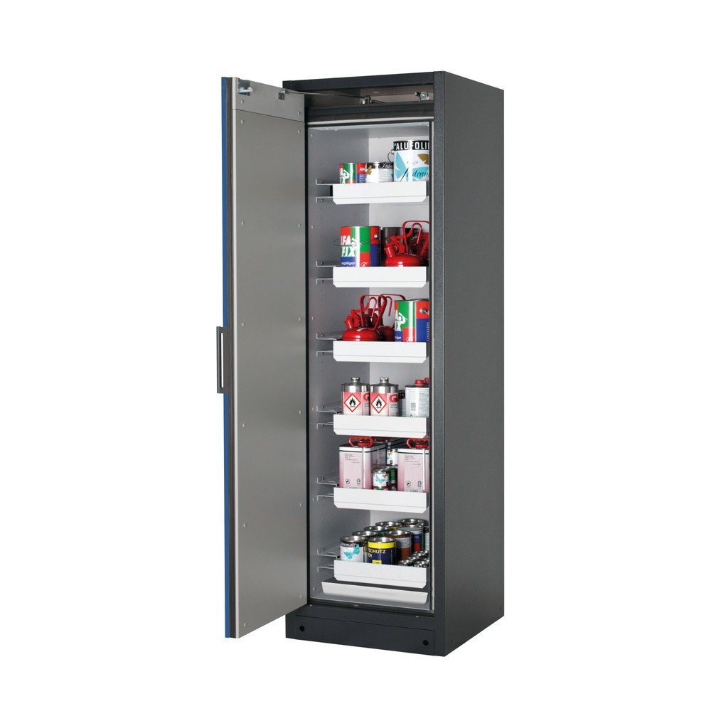 Obraz produktu: Szafa bezpieczeństwa asecos® Q-PEGASUS/Typ 90, 6 wanien, wys. x szer. x gł. 1953 x 599 x 615 mm, niebieski gencjanowy