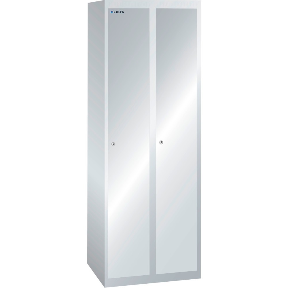 Obraz produktu: Szafa do szatni LISTA, (gł. x wys.) 500 x 1700 mm, bez podstawy, 2 komory, zamknięcie