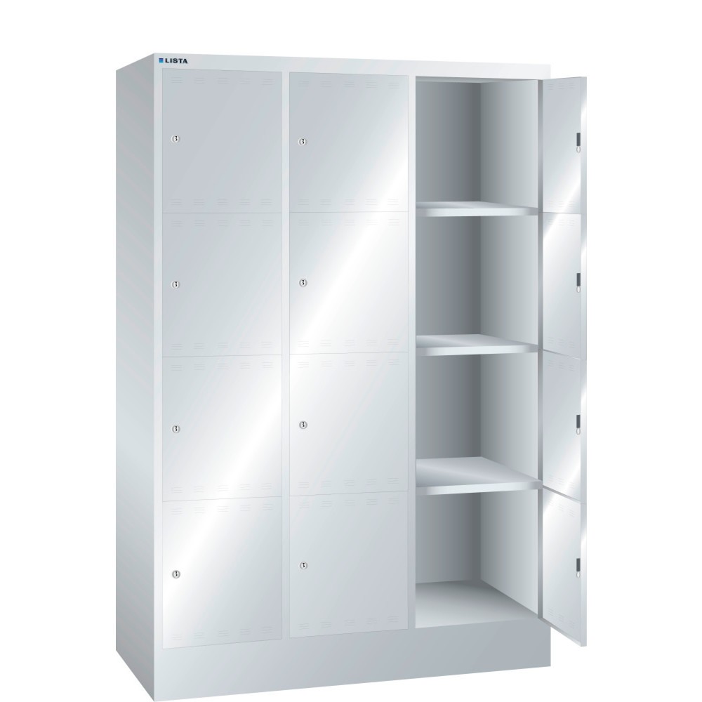 Obraz produktu: Szafa ze schowkami LISTA, (szer. x gł. x wys.) 1205 x 500 x 1795 mm, 3 x 4 schowki, zamknięcie