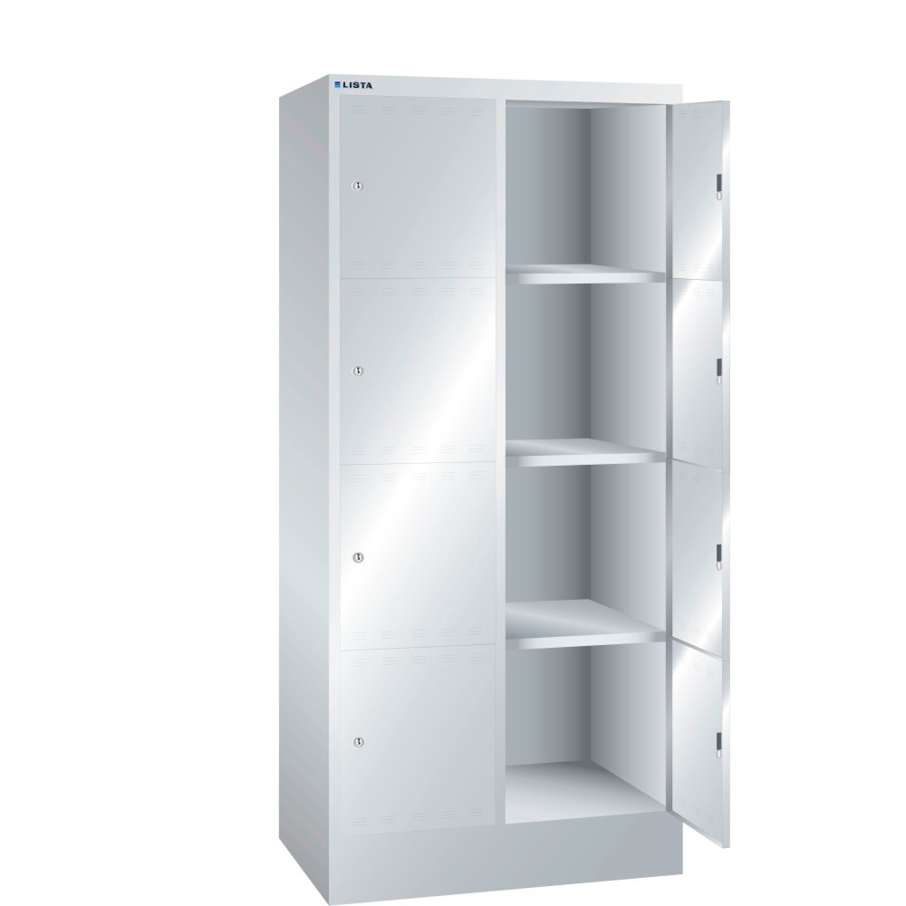Obraz produktu: Szafa ze schowkami LISTA, (szer. x gł. x wys.) 810 x 500 x 1795 mm, 2 x 4 schowki, zamknięcie