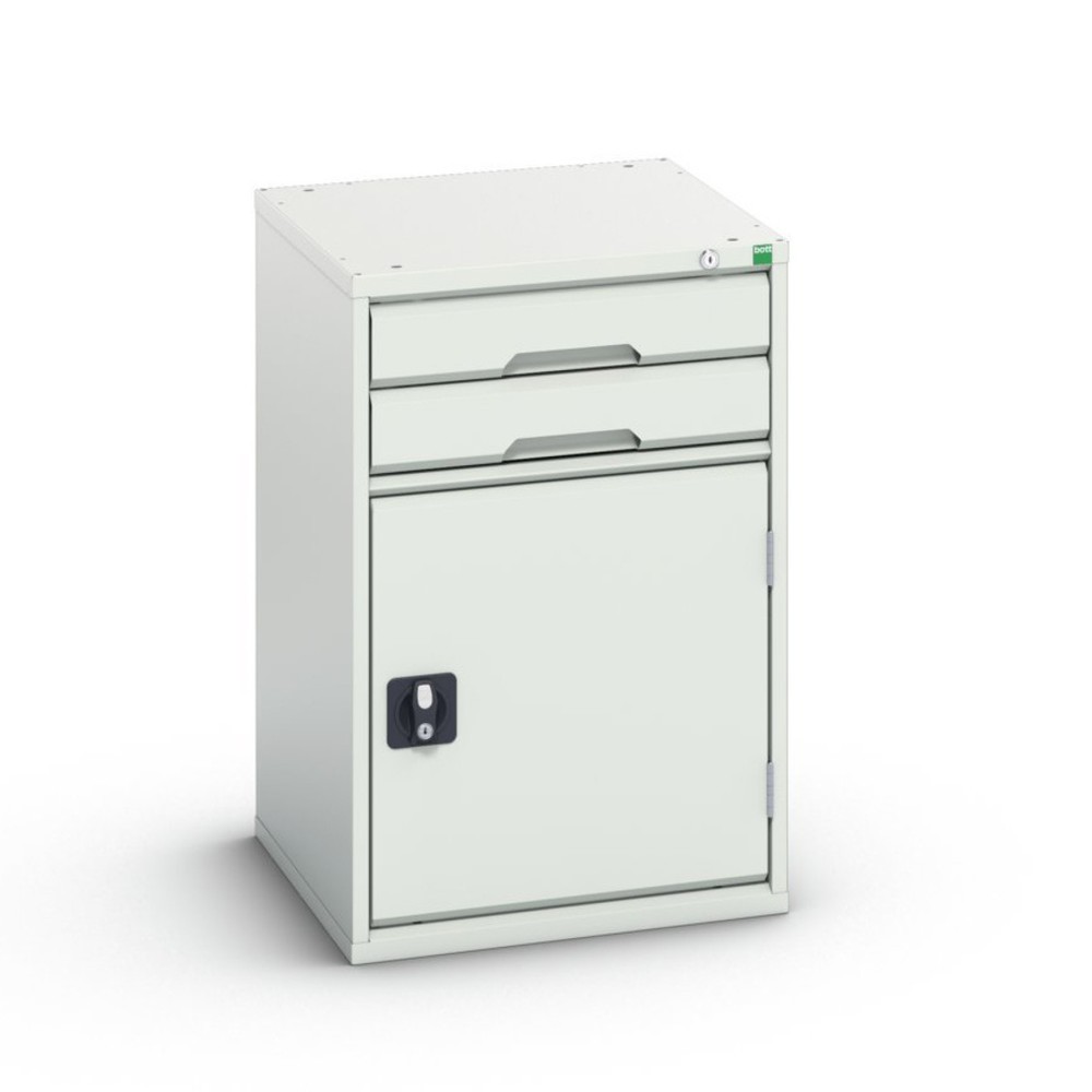 Obraz produktu: Szafka z szufladami i drzwiami skrzydłowymi bott verso, z 2 szufladami oraz półką, szer. x gł. x wys.: 525 x 550 x 800 mm