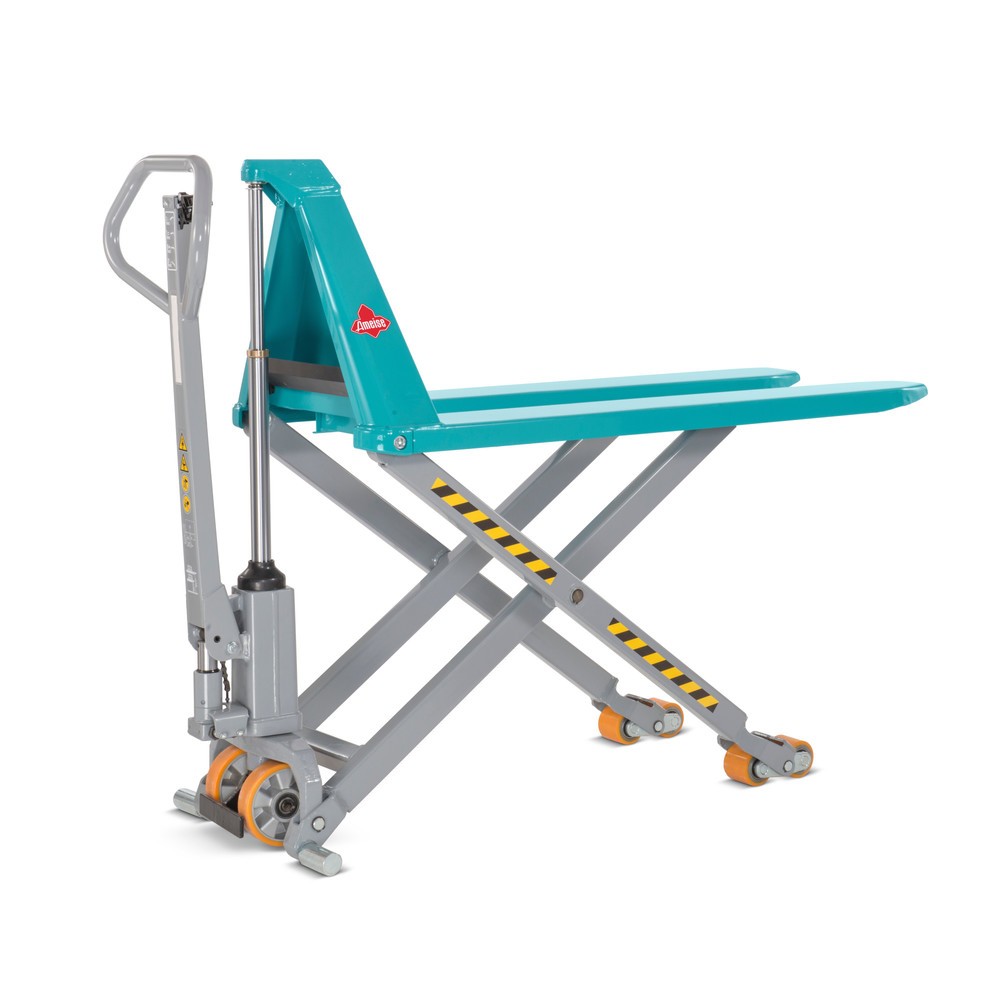Obraz produktu: Wózek paletowy z podnośnikiem nożycowym Ameise® PTM 1.5 Scissor z funkcją szybkiego unoszenia, udźwig 1500 kg, długość wideł 1200 mm