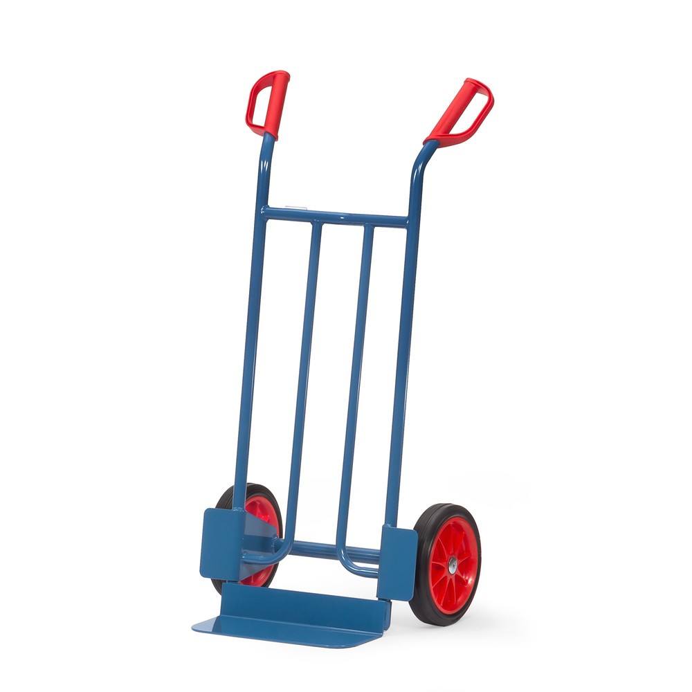 Obraz produktu: Wózek transportowy fetra®, udźwig 250 kg, szufla szer. x gł. 400 x 150 mm, prosty, ogumienie z pełnej gumy