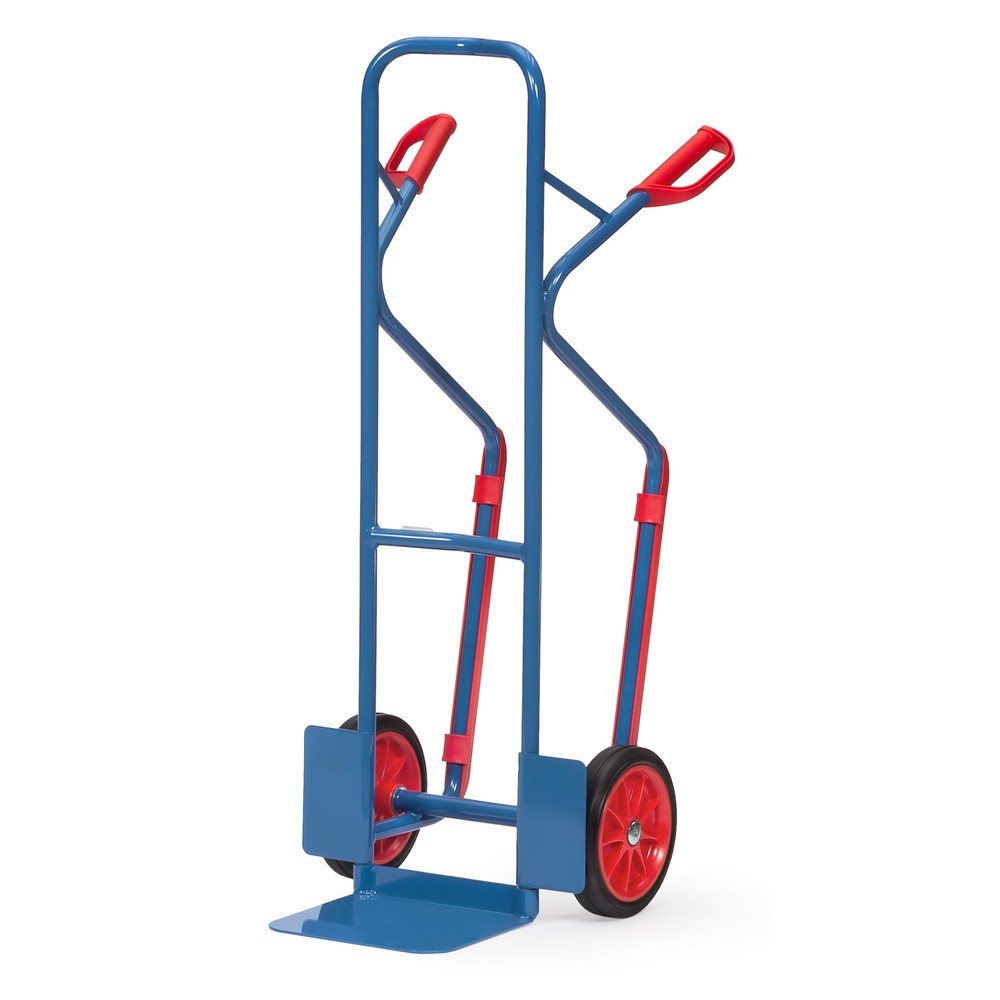 Obraz produktu: Wózek transportowy fetra®, udźwig 300 kg, szufla szer. x gł. 320 x 250 mm, z płozami ślizgowymi, ogumienie z pełnej gumy