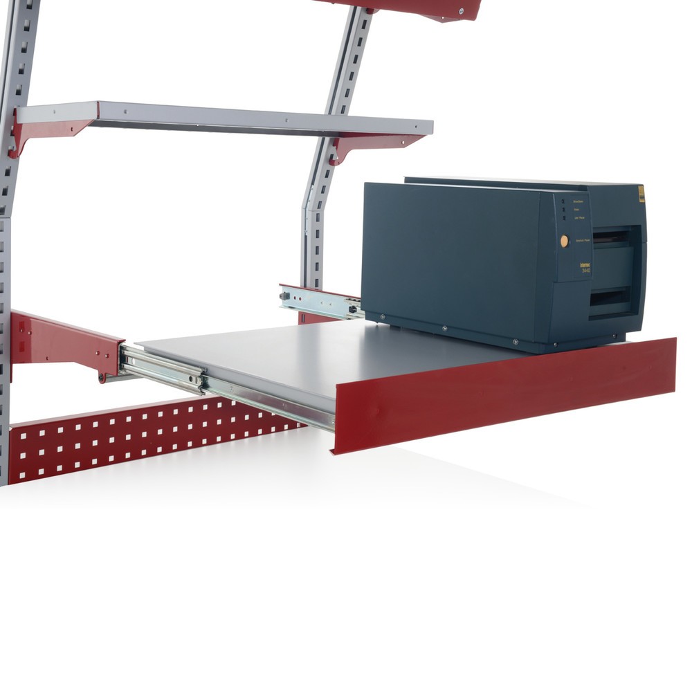 Obraz produktu: Wysuwana półka dla kompletnego stanowiska do pakowania BASIC, wys. x szer. x gł. 140 x 800 x 500 mm