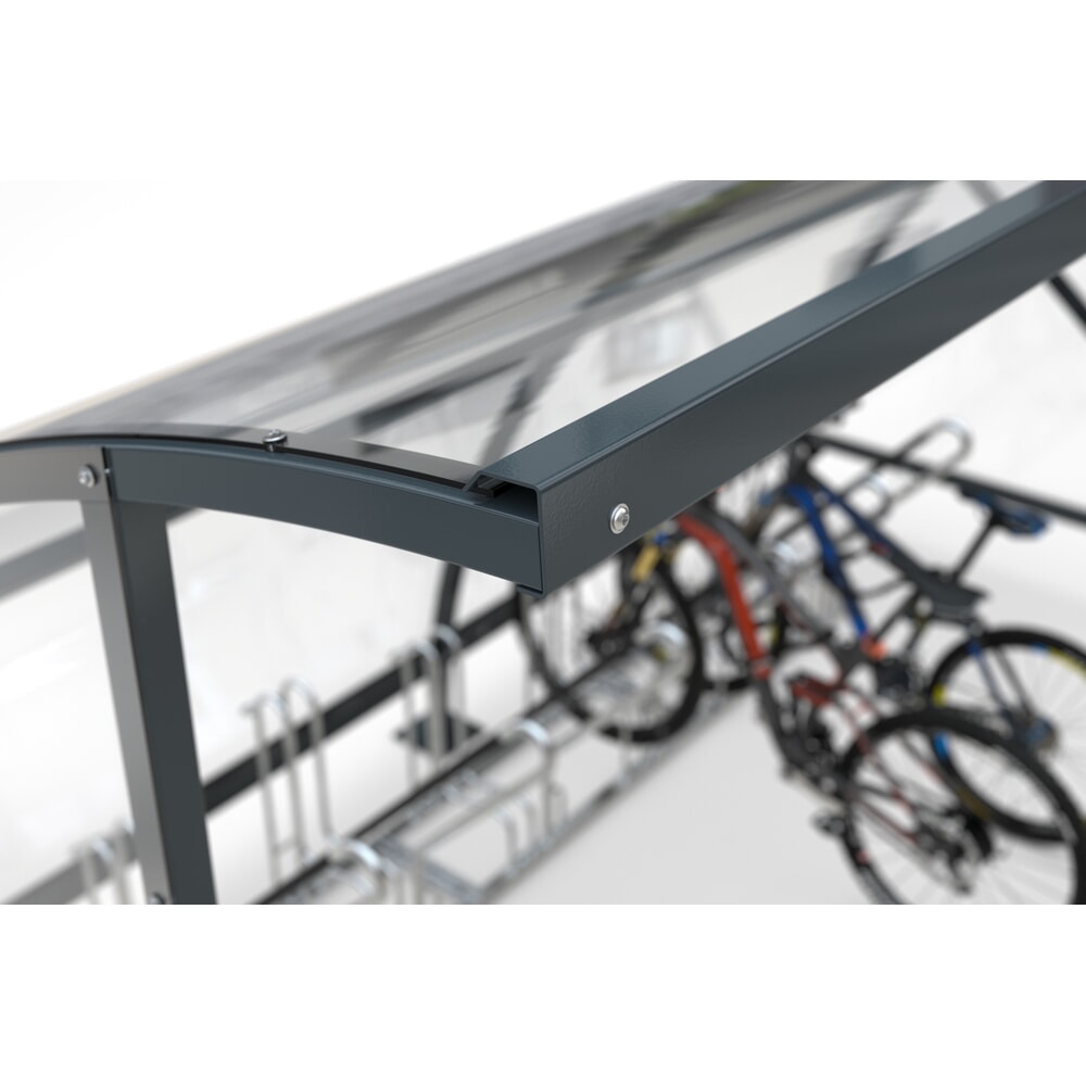 Zdjęcie produktu nr 2: Zadaszenie SWING z okrągłym łukiem, szerokość 2040 mm, RAL 7016 antracytowy szary